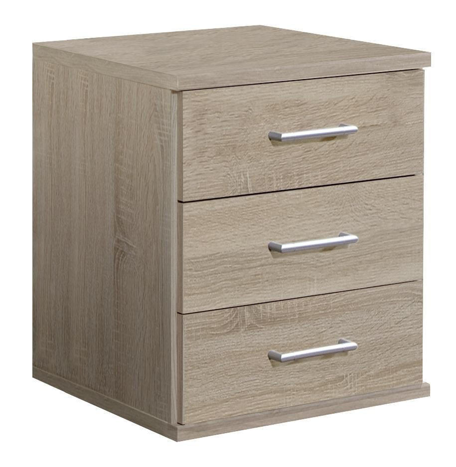 NACHTSCHRANK 46/55/40 cm  - Eichefarben/Alufarben, KONVENTIONELL, Holzwerkstoff/Kunststoff (46/55/40cm) - MID.YOU