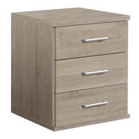 NOČNÝ STOLÍK, farba duba, 46/55/40 cm - farba duba/hliníková, Konventionell, kompozitné drevo/plast (46/55/40cm) - MID.YOU