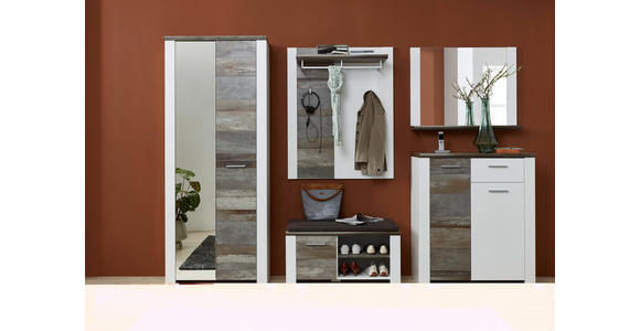 GARDEROBENPANEEL foliert Braun, Weiß - Braun/Weiß, KONVENTIONELL (90/112/29cm) - Voleo