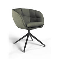 ARMLEHNSTUHL  Beinauswahl, Sitzfläche 360° drehbar, Stoff-/Lederauswahl Jacquard  Olivgrün  - Schwarz/Olivgrün, Design, Textil/Metall (62/81/63cm) - Dieter Knoll