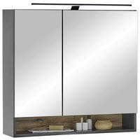 SPIEGELSCHRANK 80/75/22 cm  - Schwarz, KONVENTIONELL, Glas/Holzwerkstoff (80/75/22cm) - home24