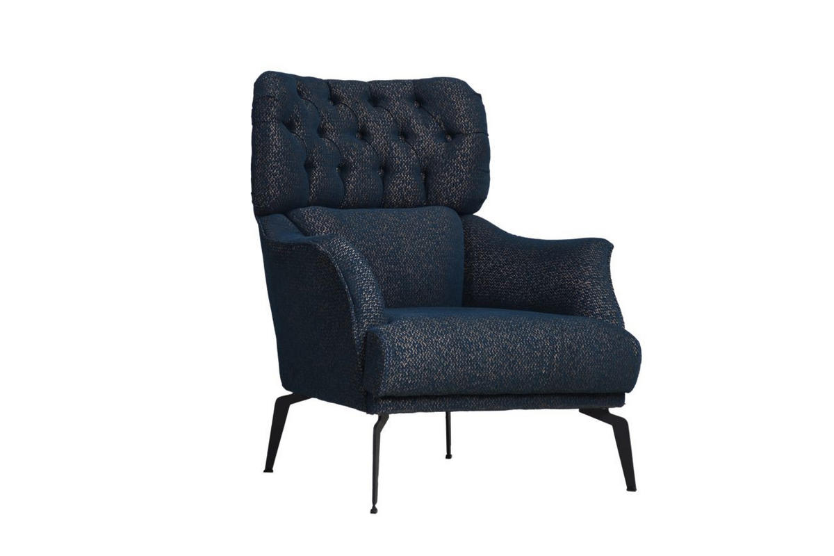 FOTELJA 78/93/92 cm , plava  - plava, Osnovno, tekstil/metal (78/93/92cm) - Stylife