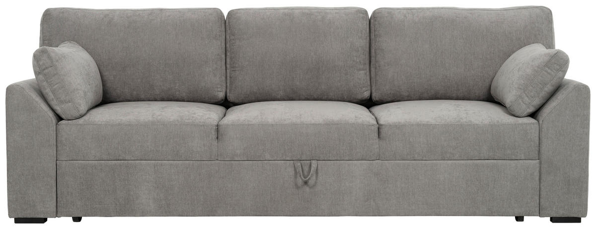 BÄDDSOFFA i chenille brun, grå  - brun/grå, Klassisk, metall/trä (233/86/88cm) - Hom`in