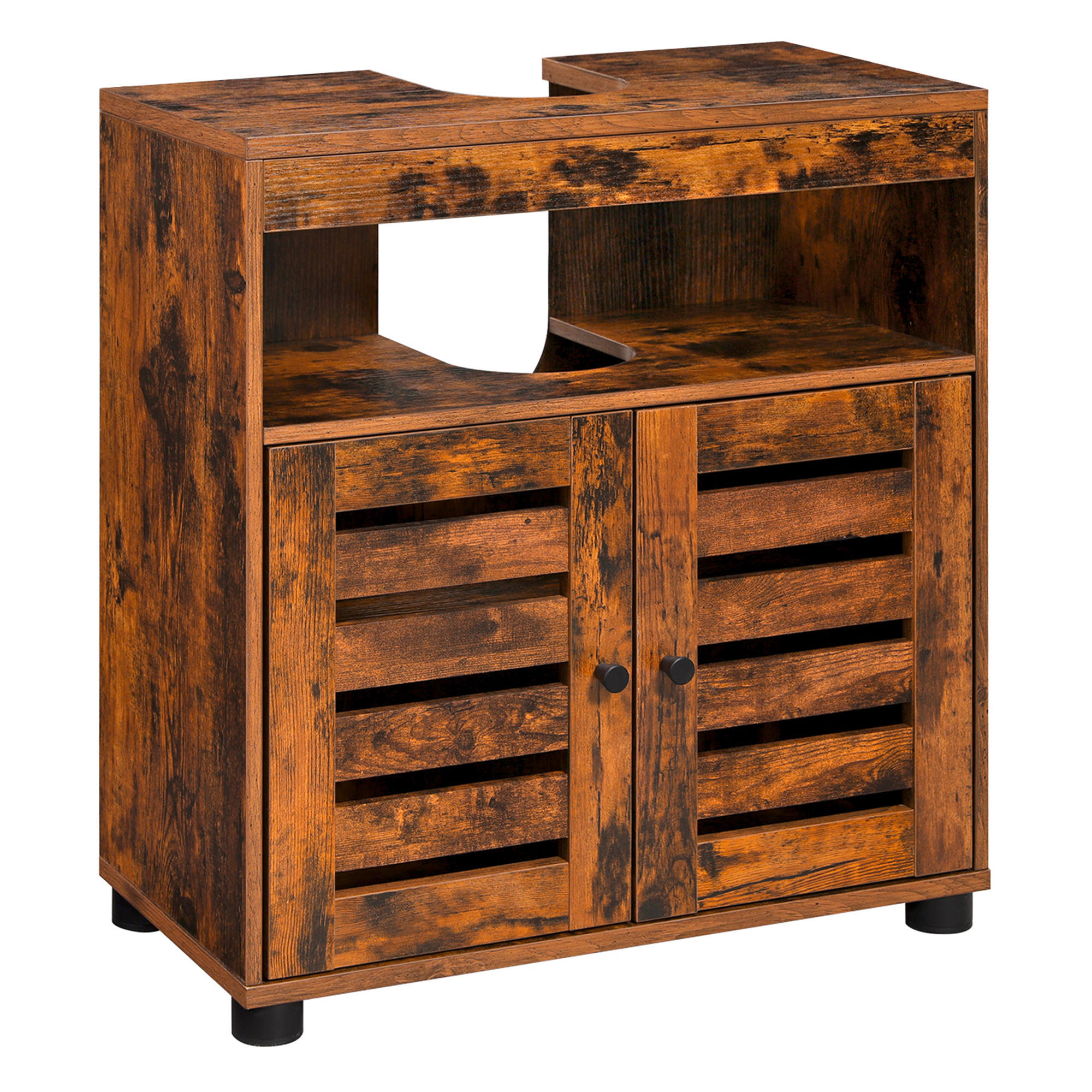 WASCHBECKENUNTERSCHRANK 60/63/30 cm  - Schwarz/Braun, Trend, Holzwerkstoff/Kunststoff (60/63/30cm) - MID.YOU