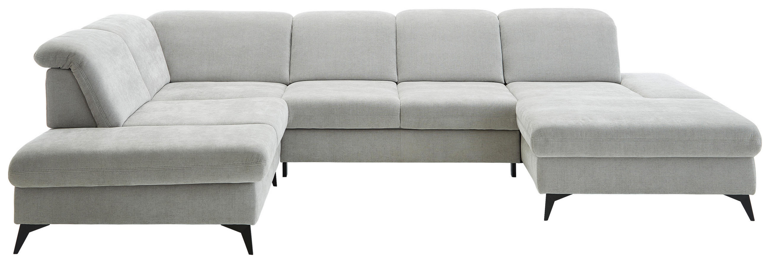 SOFFA i chenille silver  - silver/svart, Design, metall/textil (255/364/198cm) - Beldomo Style