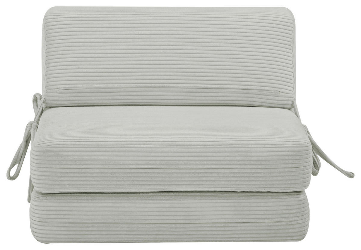 SCHLAFSESSEL Cord Hellgrau    - Hellgrau, Design, Textil/Metall (65/57/81cm) - Livetastic