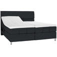 BOXSPRINGBETT 200/200 cm  in Anthrazit  - Chromfarben/Anthrazit, KONVENTIONELL, Kunststoff/Textil (200/200cm) - Voleo