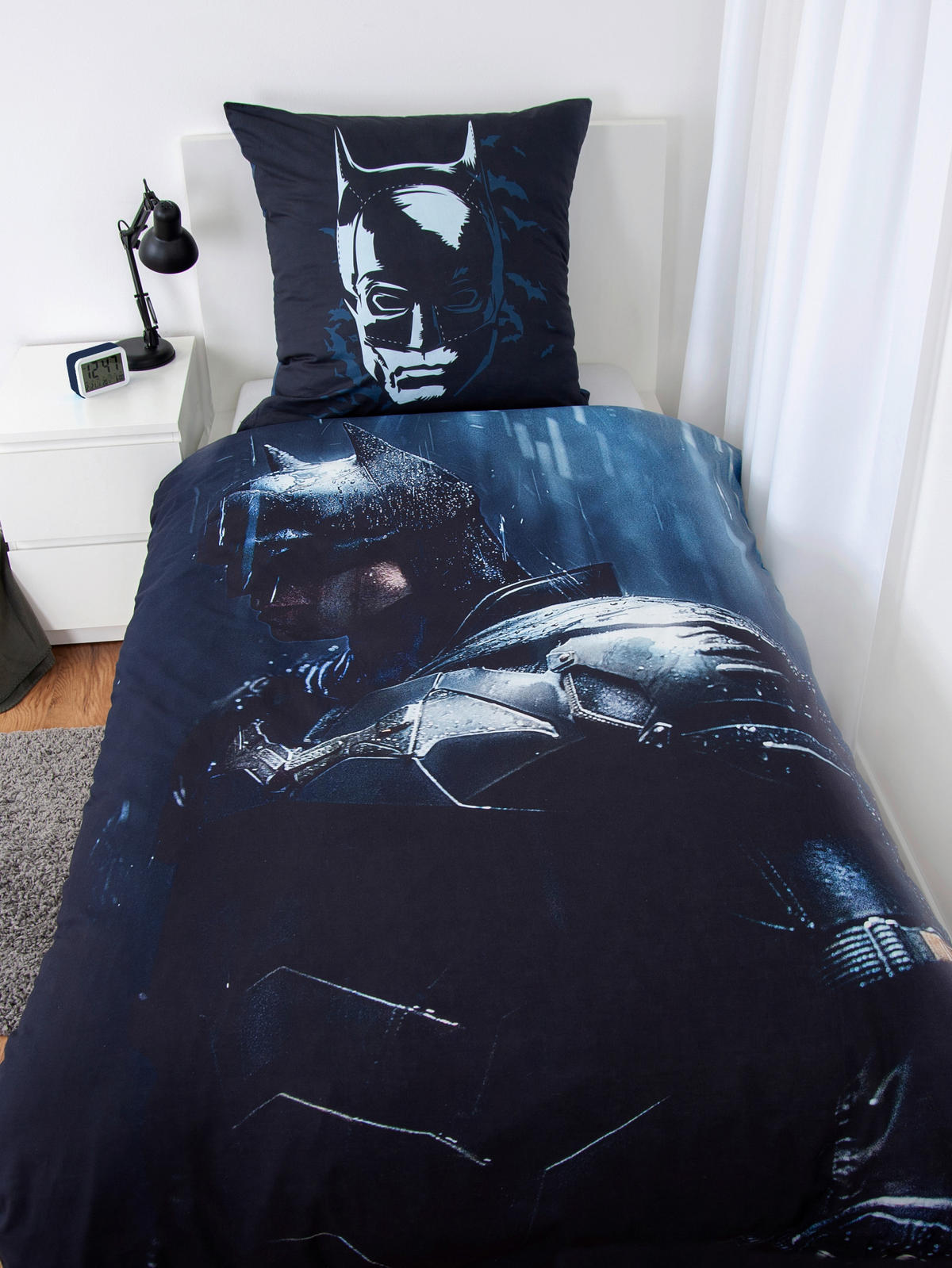 JUGENDBETTWÄSCHE BATMAN Renforcé 135/200 cm  - Blau/Schwarz, Basics, Textil (135/200cm) - Herding