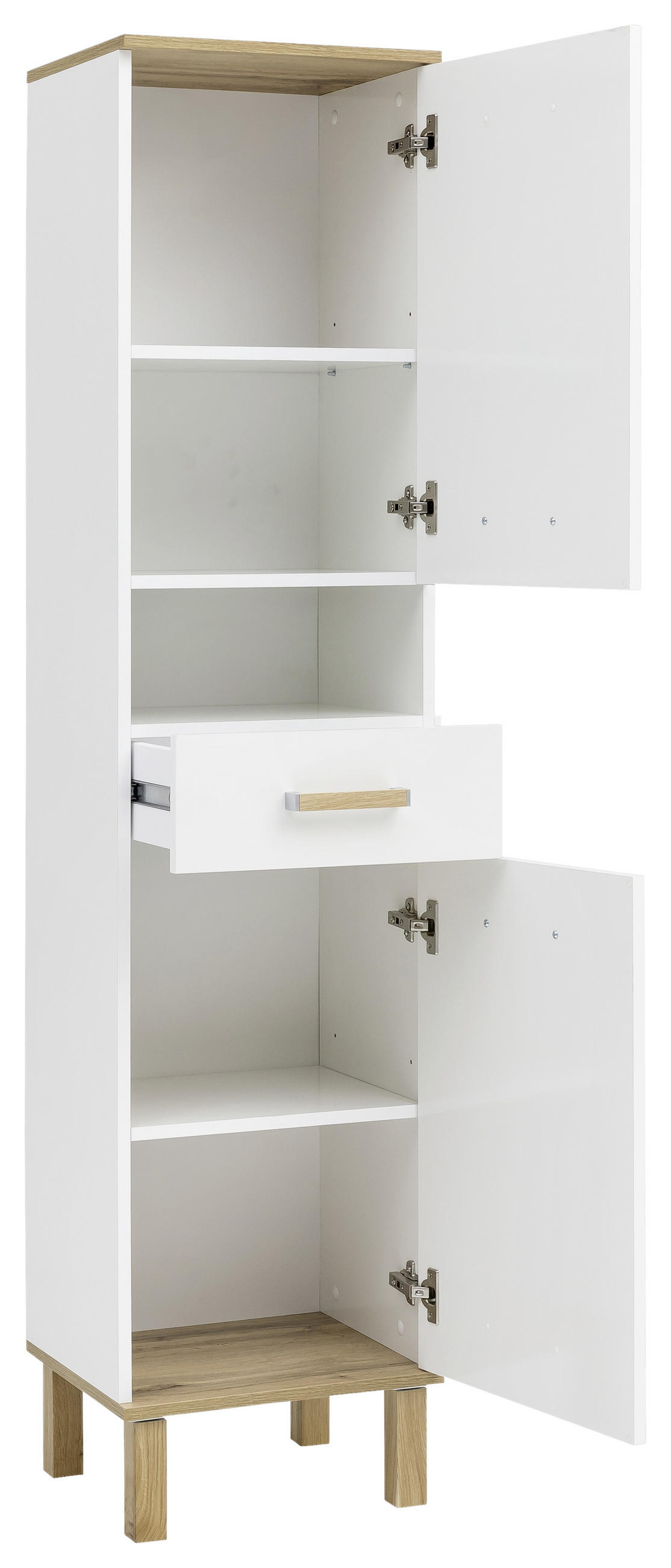 HOCHSCHRANK 40,4/178,5/35,0 cm  - Eichefarben/Weiß, MODERN, Holz/Holzwerkstoff (40,4/178,5/35,0cm) - MID.YOU