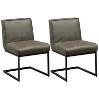 SCHWINGSTUHL-SET 2 Stück  ,  , Mikrofaser  ,  - Dunkelgrün/Schwarz, KONVENTIONELL, Textil/Metall (53/81/61cm) - MID.YOU