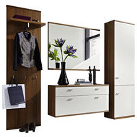 GARDEROBE 4-teilig  in  - Nussbaumfarben/Weiß, Design, Holz/Holzwerkstoff - Invivus