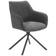 ARMLEHNSTUHL  in Webstoff  - Schwarz/Grau, Design, Textil/Metall (63/88/62cm) - Novel
