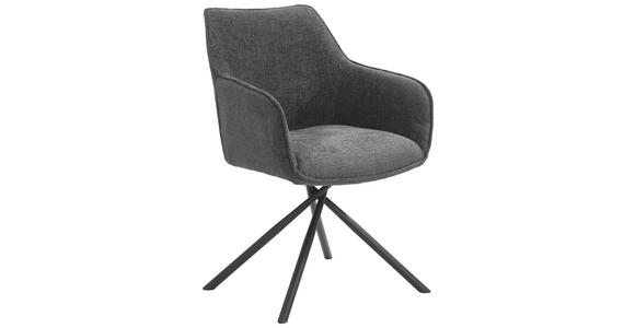 ARMLEHNSTUHL in Webstoff - Schwarz/Grau, Design, Textil/Metall (63/88/62cm) - Novel