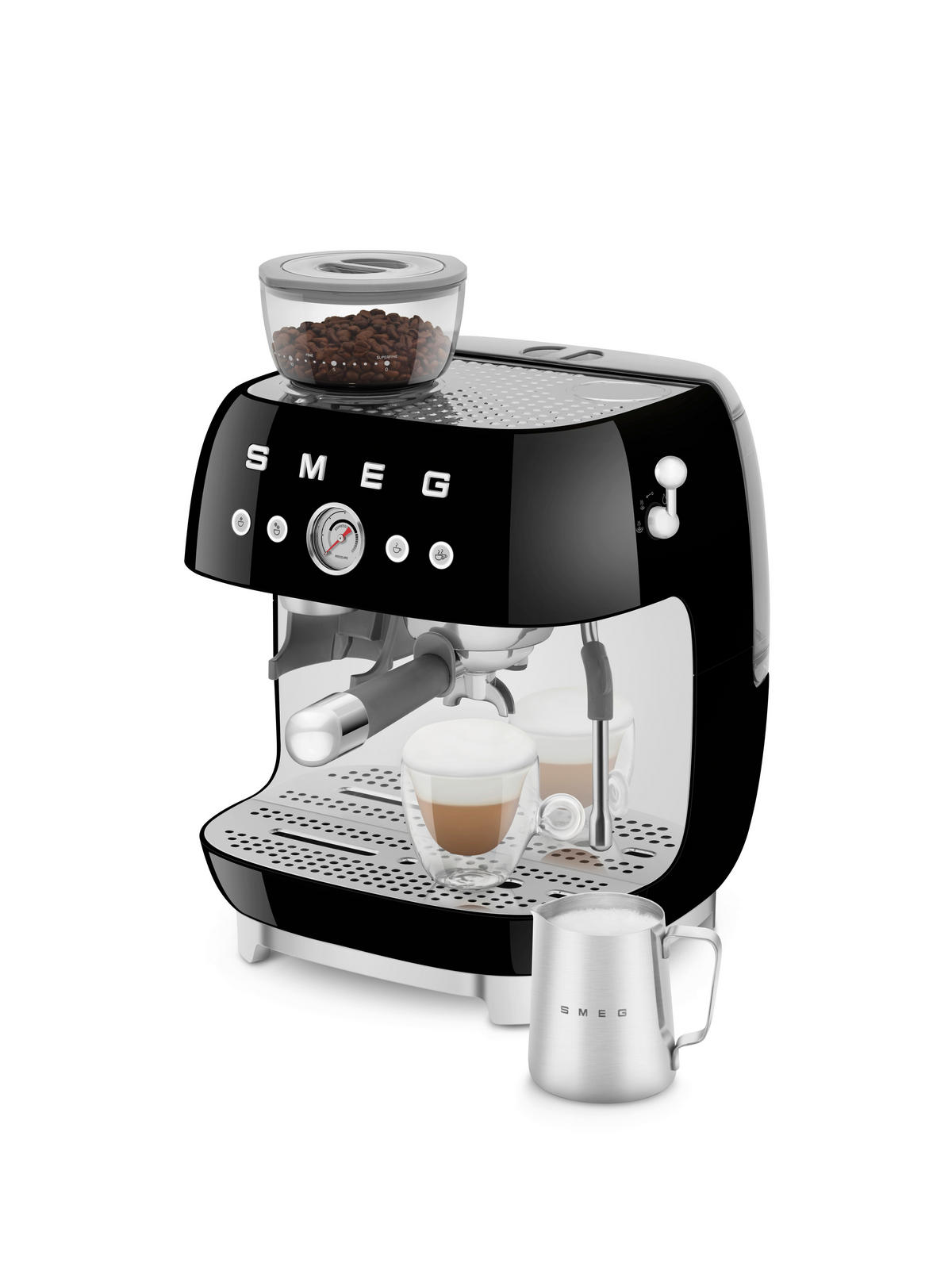 ESPRESSOMASCHINE 50's Style  - Schwarz, Trend, Metall (33.4/44.3/43.0cm) - SMEG