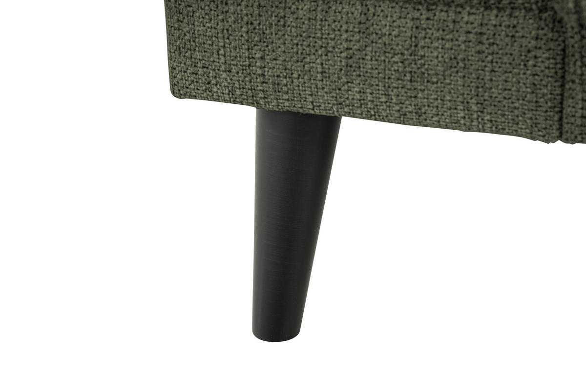 3-SITZER-SOFA OSLO_LZ Webstoff Grün  - Schwarz/Grün, Design, Holz/Textil (218/77/93cm) - MID.YOU