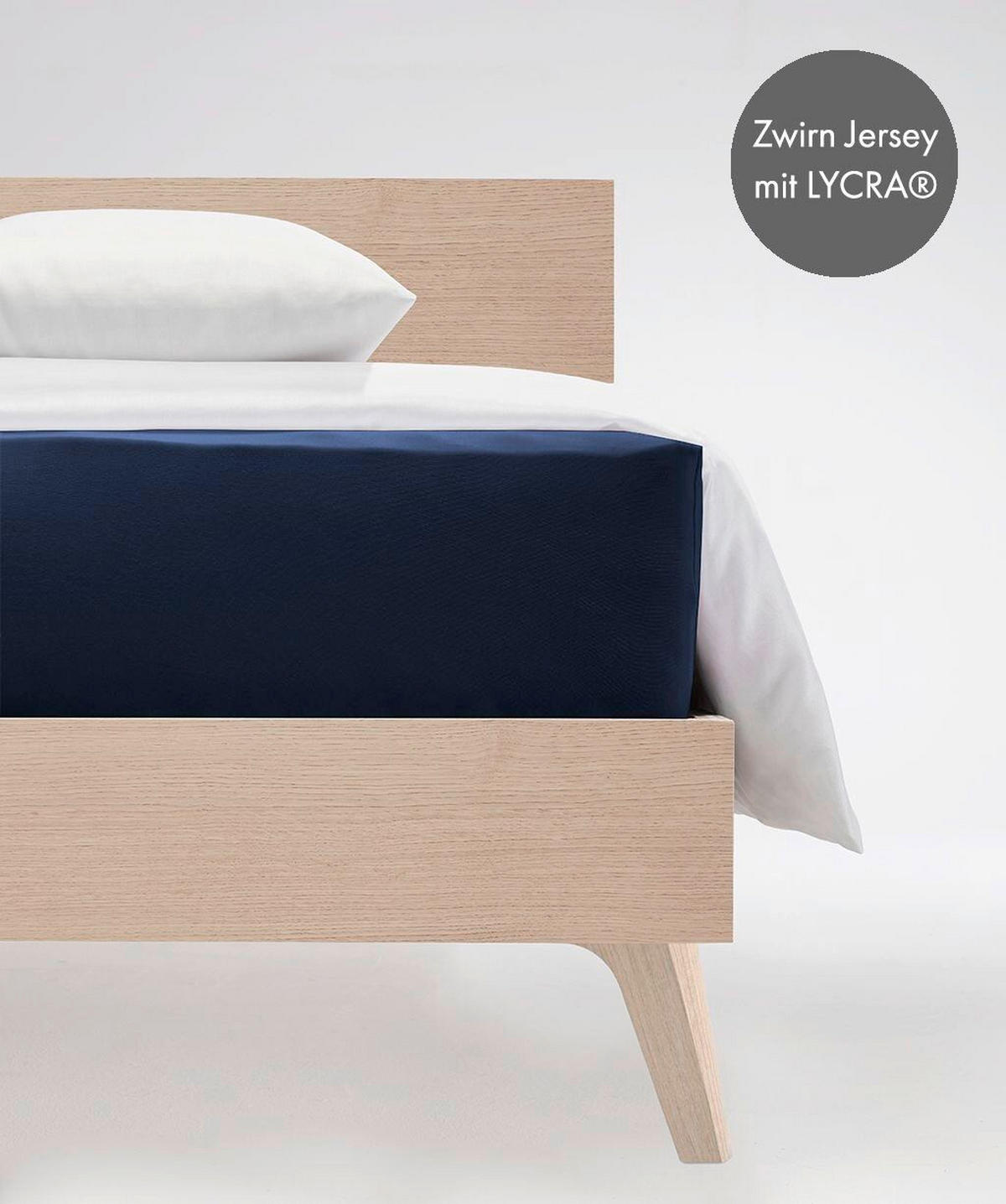 BOXSPRING-FIXLEINTUCH - Dunkelblau, Basics, Textil (140-160/200-210cm) - Fleuresse