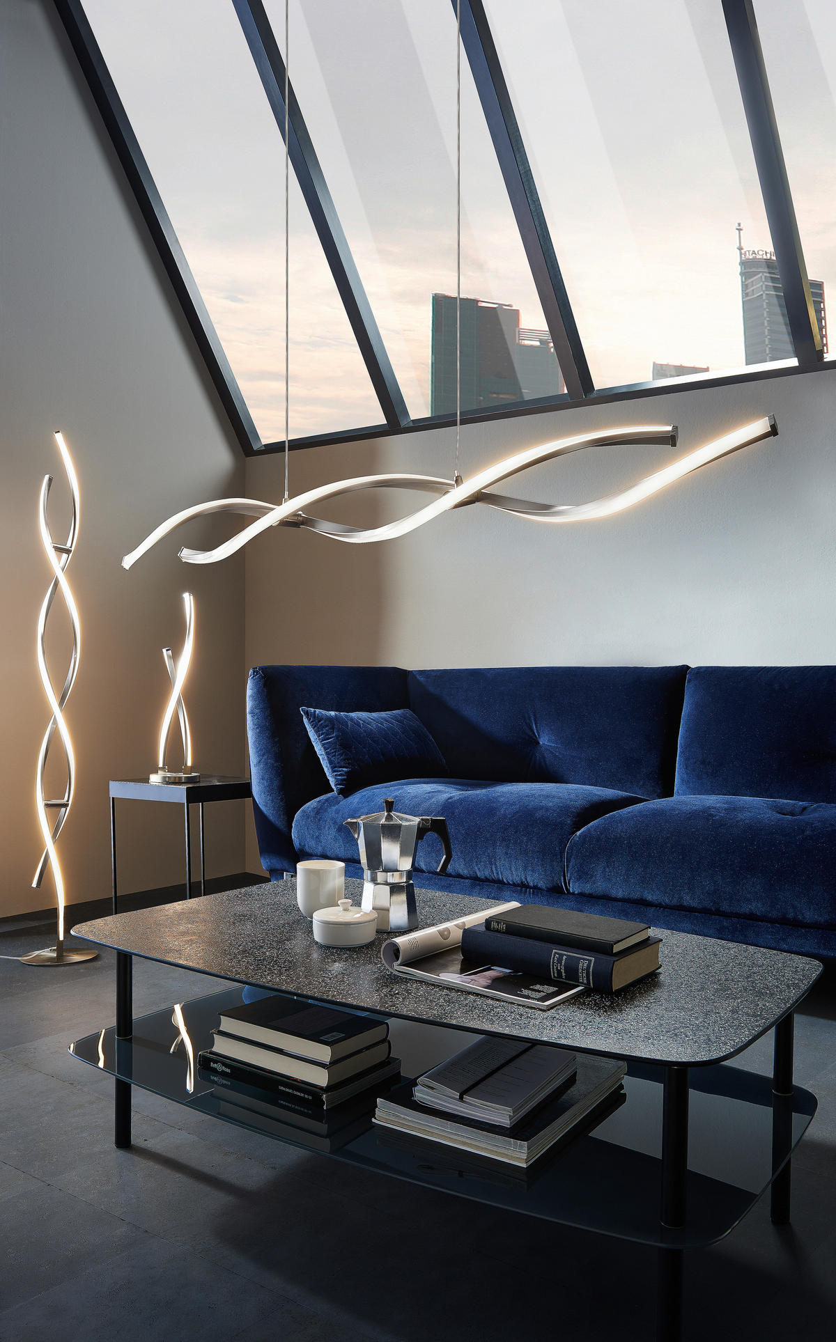 LED-HÄNGELEUCHTE 110/8/140 cm   - Nickelfarben, Design, Metall (110/8/140cm) - Paul Neuhaus
