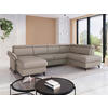 WOHNLANDSCHAFT GLENDALE E in Flachgewebe Taupe  - Taupe/Schwarz, KONVENTIONELL, Textil/Metall (166/321/193cm) - Sit & More