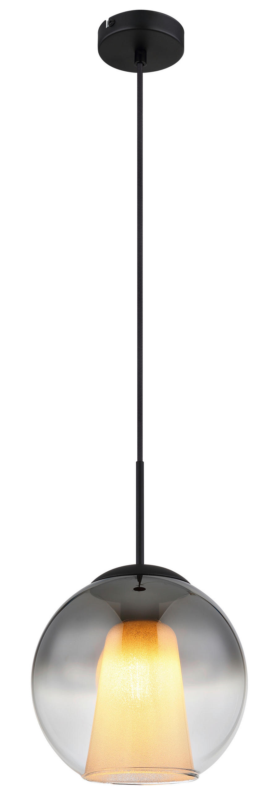 HÄNGLAMPA BARRY 25/120 cm  - klar/grå, Basics, metall/glas (25/120cm) - Globo