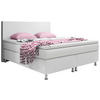 Boxspringbett mit Topper  in Weiß  - Silberfarben/Weiß, KONVENTIONELL, Leder/Textil (180/115/210cm) - MID.YOU