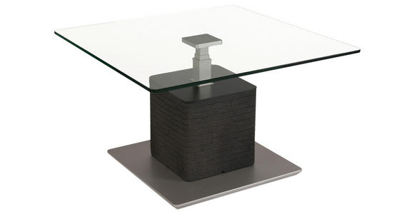 COUCHTISCH quadratisch Anthrazit, Silberfarben 80/80/47-65 cm  - Anthrazit/Silberfarben, Design, Glas/Kunststoff (80/80/47-65cm) - Venda