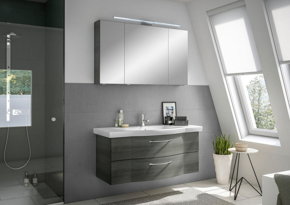 BADEZIMMER 3-teilig  in 122 cm  - Chromfarben/Graphitfarben, KONVENTIONELL, Glas/Keramik (122cm) - Pelipal