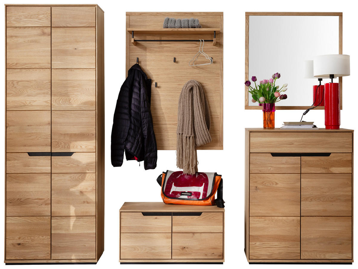 GARDEROBE 5-teilig  in 267/195/41 cm  - Wildeiche, Natur, Holz/Holzwerkstoff (267/195/41cm) - Linea Natura