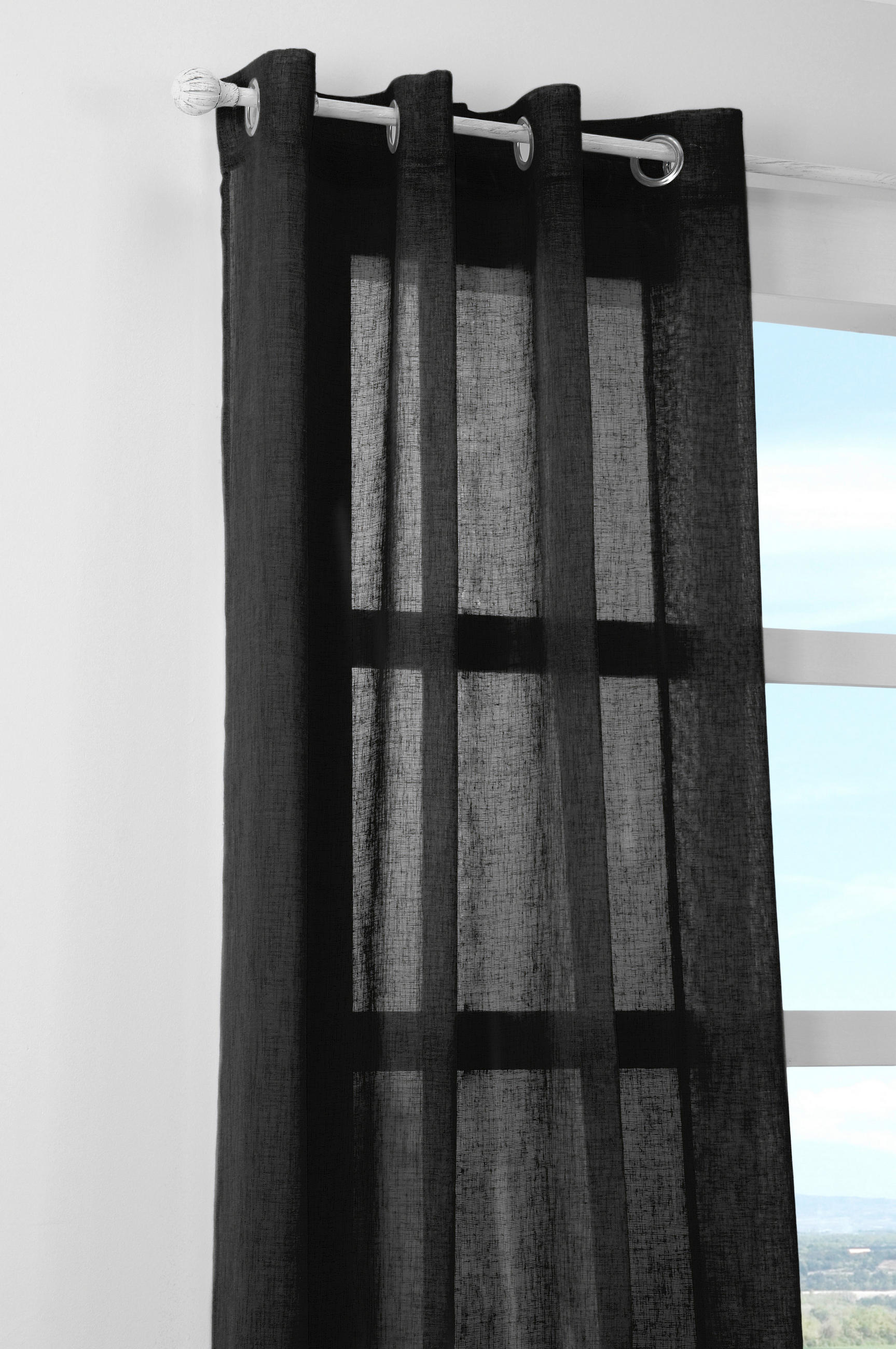 GOTOVA ZAVESA crna - crna, Osnovno, tekstil (140/260cm)