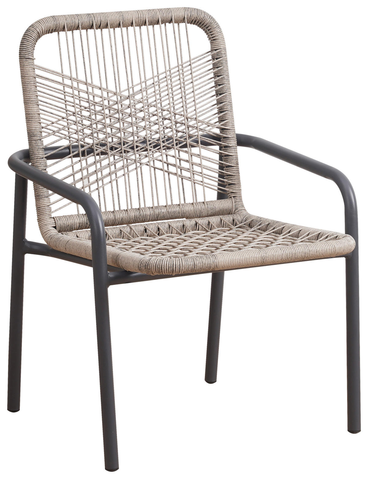 GARTENSESSEL-SET Metall, Kunststoff Sandfarben  - Sandfarben/Anthrazit, Design, Kunststoff/Metall (53/76/44cm) - Gardenson
