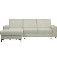 ECKSOFA Ecru Cord  - Ecru/Schwarz, KONVENTIONELL, Textil/Metall (167/247cm) - Stylife
