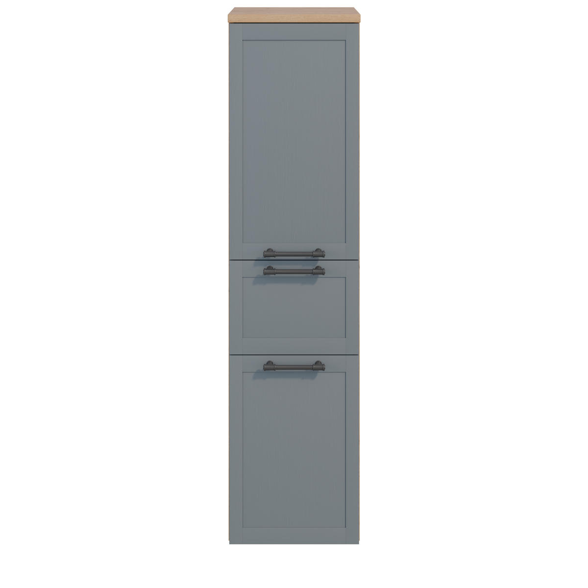 MIDISCHRANK 40/122,5/38 cm  - Edelstahlfarben/Eichefarben, MODERN, Holzwerkstoff/Metall (40/122,5/38cm) - Celina Home