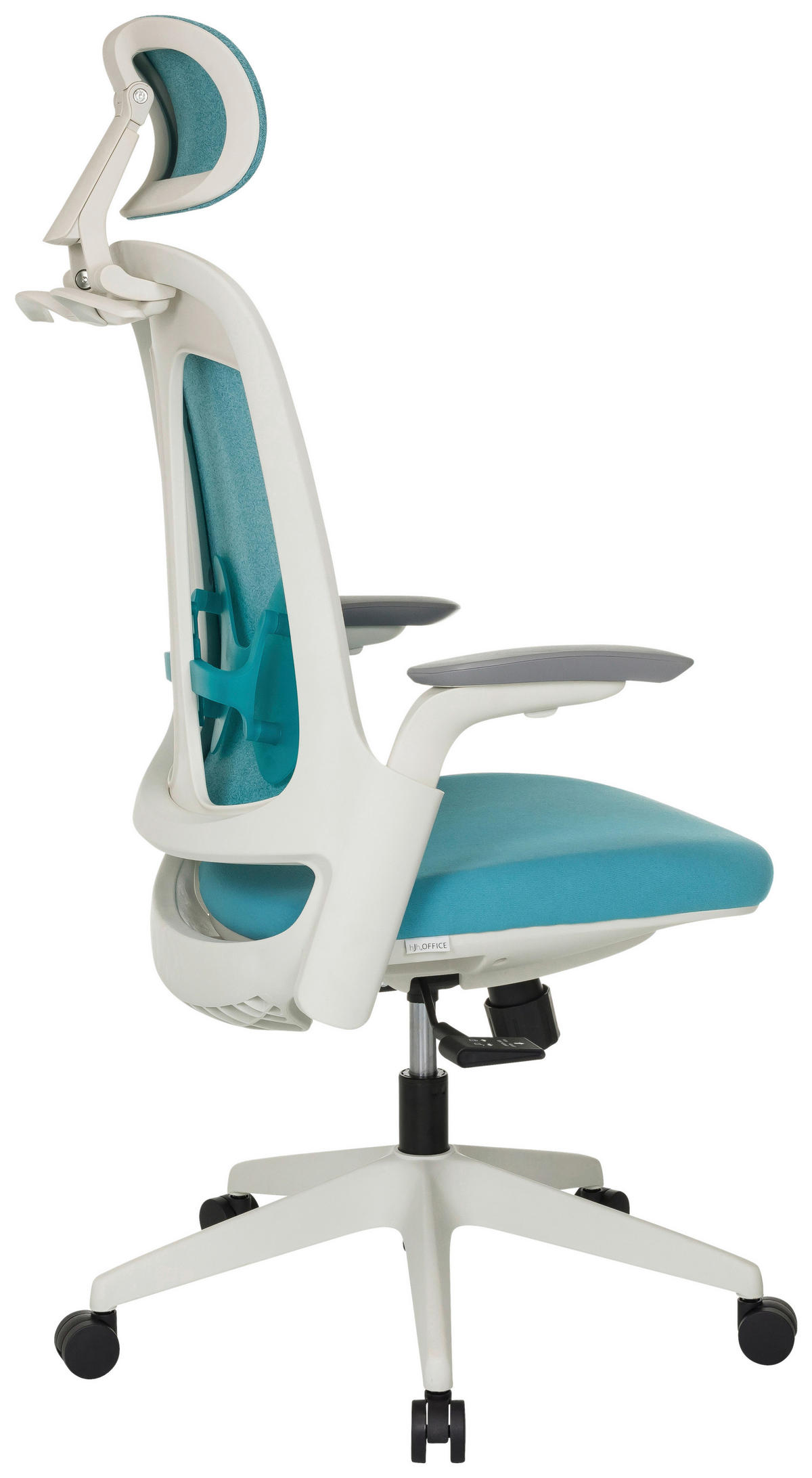 VRTLJIVI STOL tekstil modra  - modra/siva, Moderno, umetna masa/tekstil (66/115-131/66cm) - MID.YOU