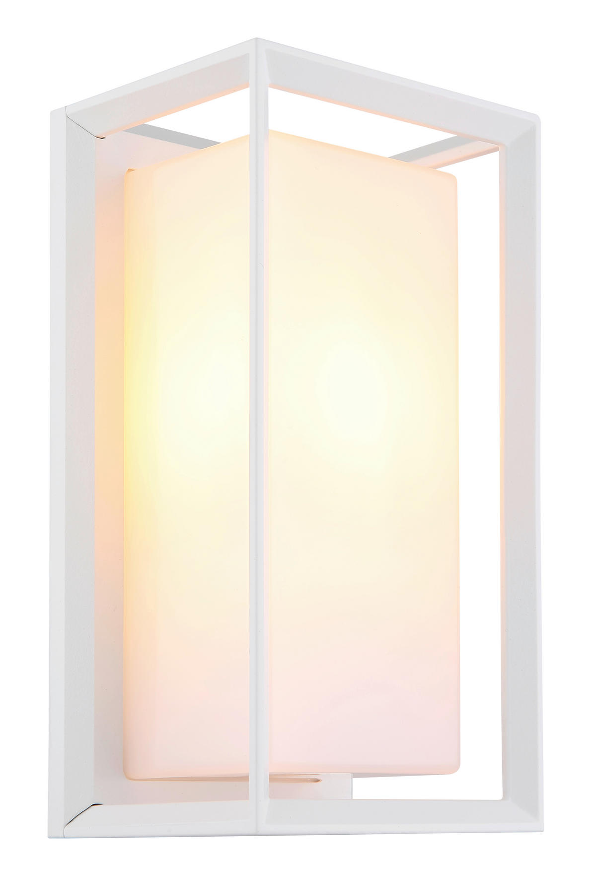 AUßENLEUCHTE 13/12,2/24,8 cm   - Weiß, KONVENTIONELL, Kunststoff/Metall (13/12,2/24,8cm) - Globo