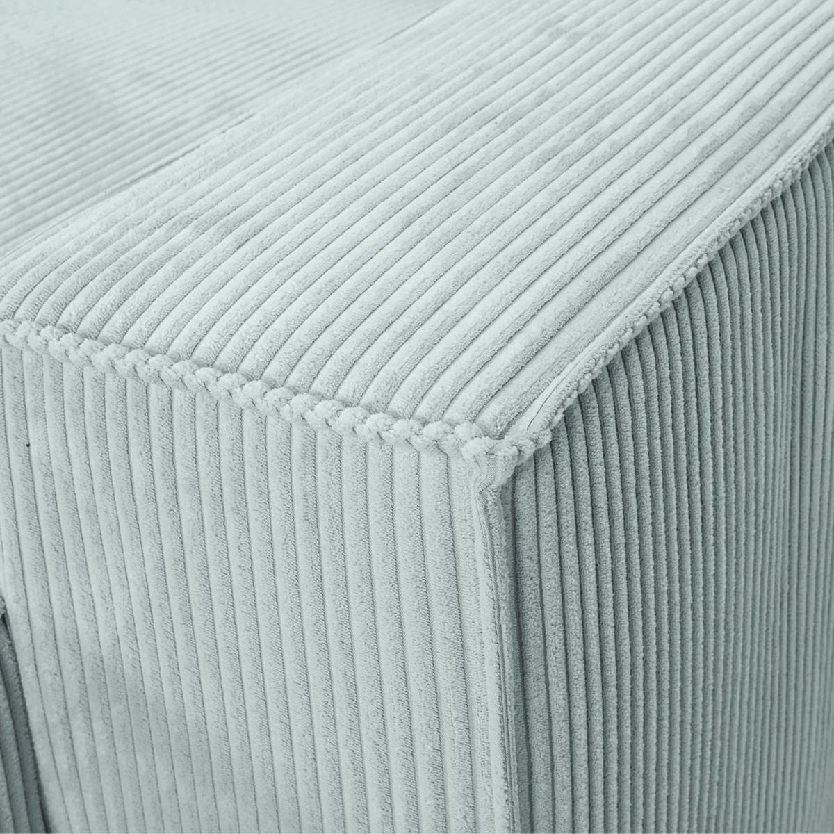 WOHNLANDSCHAFT Mintgrün Cord  - Schwarz/Mintgrün, KONVENTIONELL, Kunststoff/Textil (155/348/155cm) - Carryhome