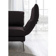 RÉCAMIERE in Echtleder Dunkelbraun  - Chromfarben/Dunkelbraun, Design, Leder/Metall (209/85-109/95-16cm) - Dieter Knoll