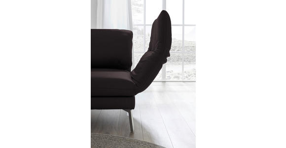 RÉCAMIERE in Echtleder Dunkelbraun - Chromfarben/Dunkelbraun, Design, Leder/Metall (209/85-109/95-16cm) - Dieter Knoll