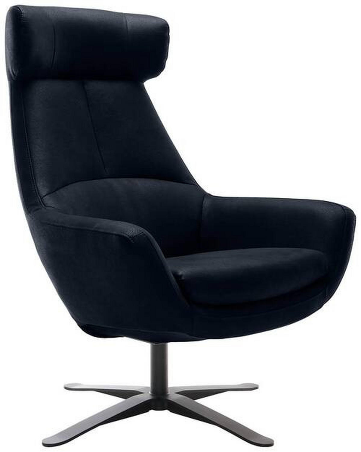 SESSEL in Mikrofaser Blau  - Blau/Schwarz, Modern, Textil/Metall (81/112/83cm) - Trendmanufaktur
