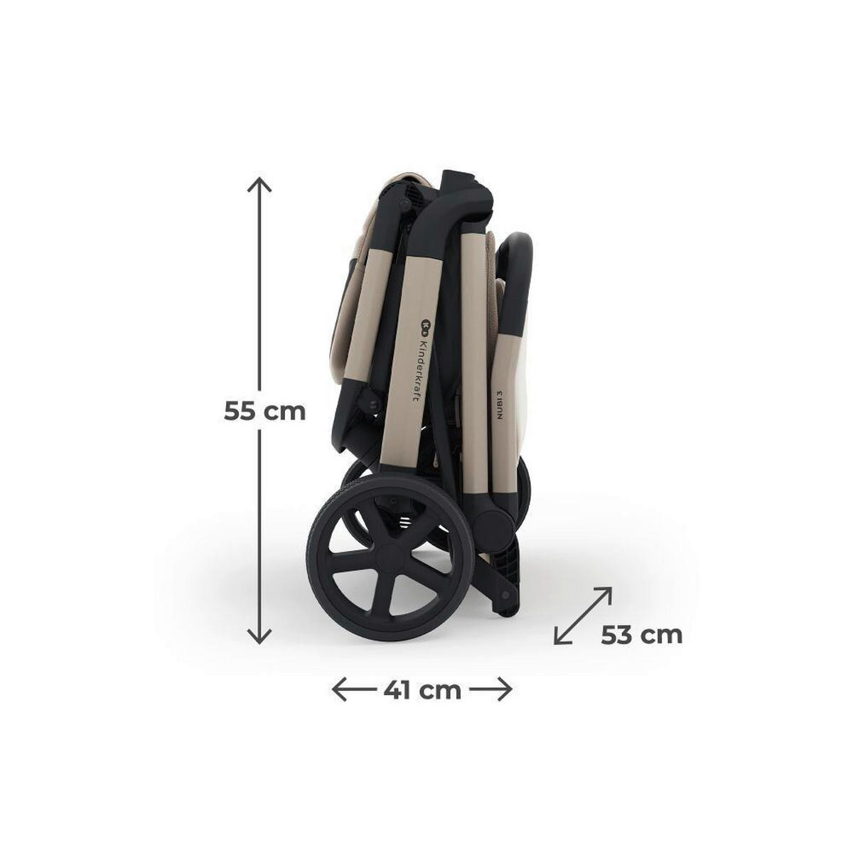 DJEČJA KOLICA  NUBI 3  - boje pijeska, Basics, metal/tekstil (68,5/53/106,5cm) - Kinderkraft