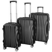 REISEKOFFERSET Schwarz 3-teilig  - Schwarz, Trend, Kunststoff/Textil - Novel