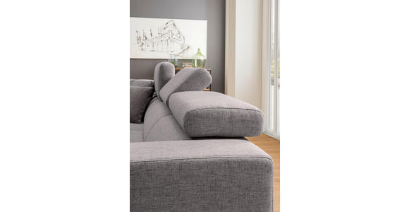 ECKSOFA in Chenille Hellgrau  - Chromfarben/Hellgrau, Design, Textil (301/207cm) - Xora