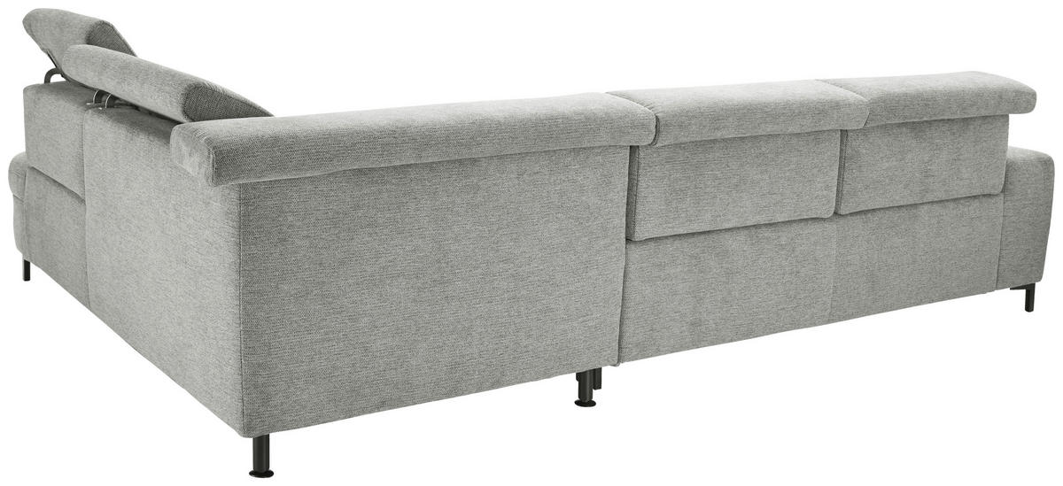 ECKSOFA Hellgrau Webstoff  - Hellgrau/Schwarz, KONVENTIONELL, Textil/Metall (314/220cm) - SetOne by Musterring