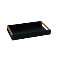 DEKORAČNÍ PODNOS  - černá/hnědá, Trend, kov/dřevo (30/18/4cm) - Ambia Home
