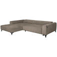 ECKSOFA  in Chenille Taupe  222/279 cm  - Taupe/Schwarz, KONVENTIONELL, Kunststoff/Textil (222/279cm) - Hom`in
