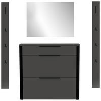 GARDEROBE 4-teilig  in 155/191/34 cm  - Anthrazit/Schwarz, Design, Glas/Holzwerkstoff (155/191/34cm) - Dieter Knoll