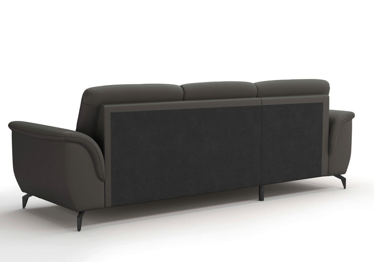 ECKSOFA in Vliesstoff Kombination Echtleder/Stoff Anthrazit  164/262 cm  - Anthrazit/Schwarz, MODERN, Leder/Textil (164/262cm) - Sit & More