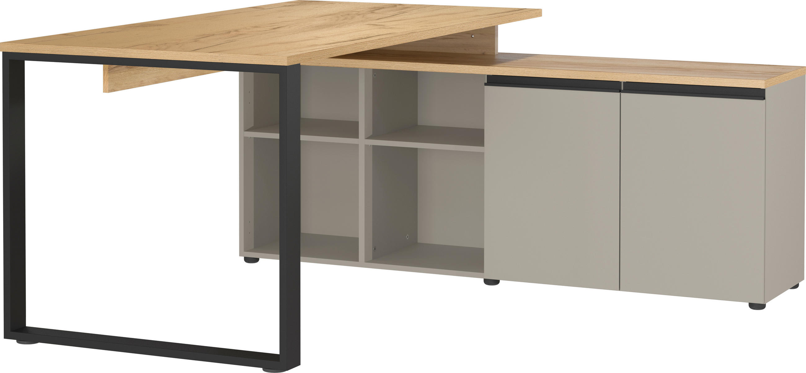 Novel Eckschreibtisch Grau, Eiche 159x74x160 cm