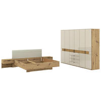 SCHLAFZIMMER Champagner, Eiche Bianco  - Eiche Bianco/Champagner, Design, Glas/Holz (180/200cm) - Musterring