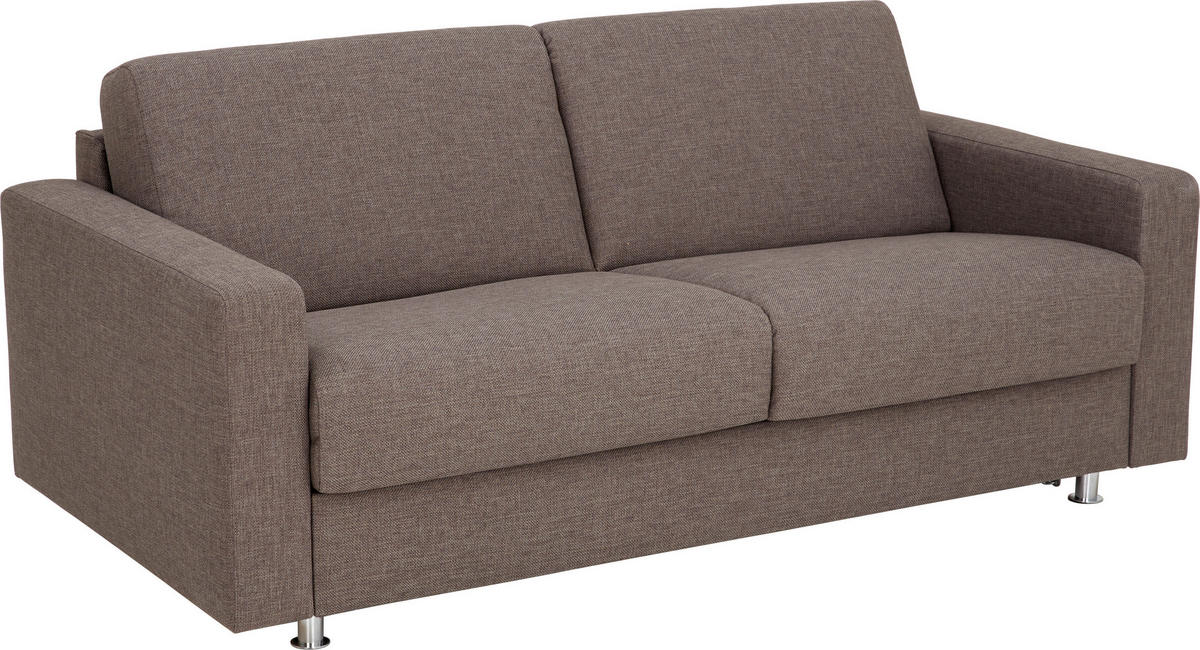SCHLAFSOFA in Textil Grau  - Chromfarben/Grau, Design, Textil/Metall (195/84/100cm) - Bali