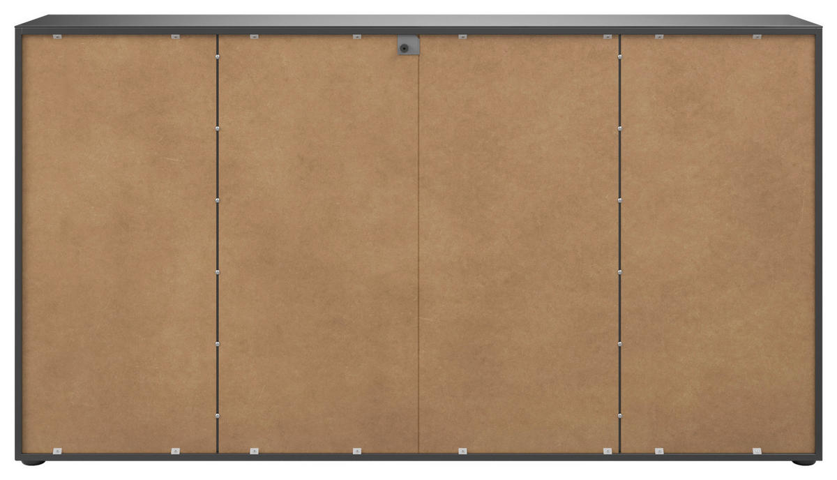 SIDEBOARD style  in 180/98,7/40 cm  - Anthrazit/Anthrazit Hochglanz, Basics, Glas/Holzwerkstoff (180/98,7/40cm)