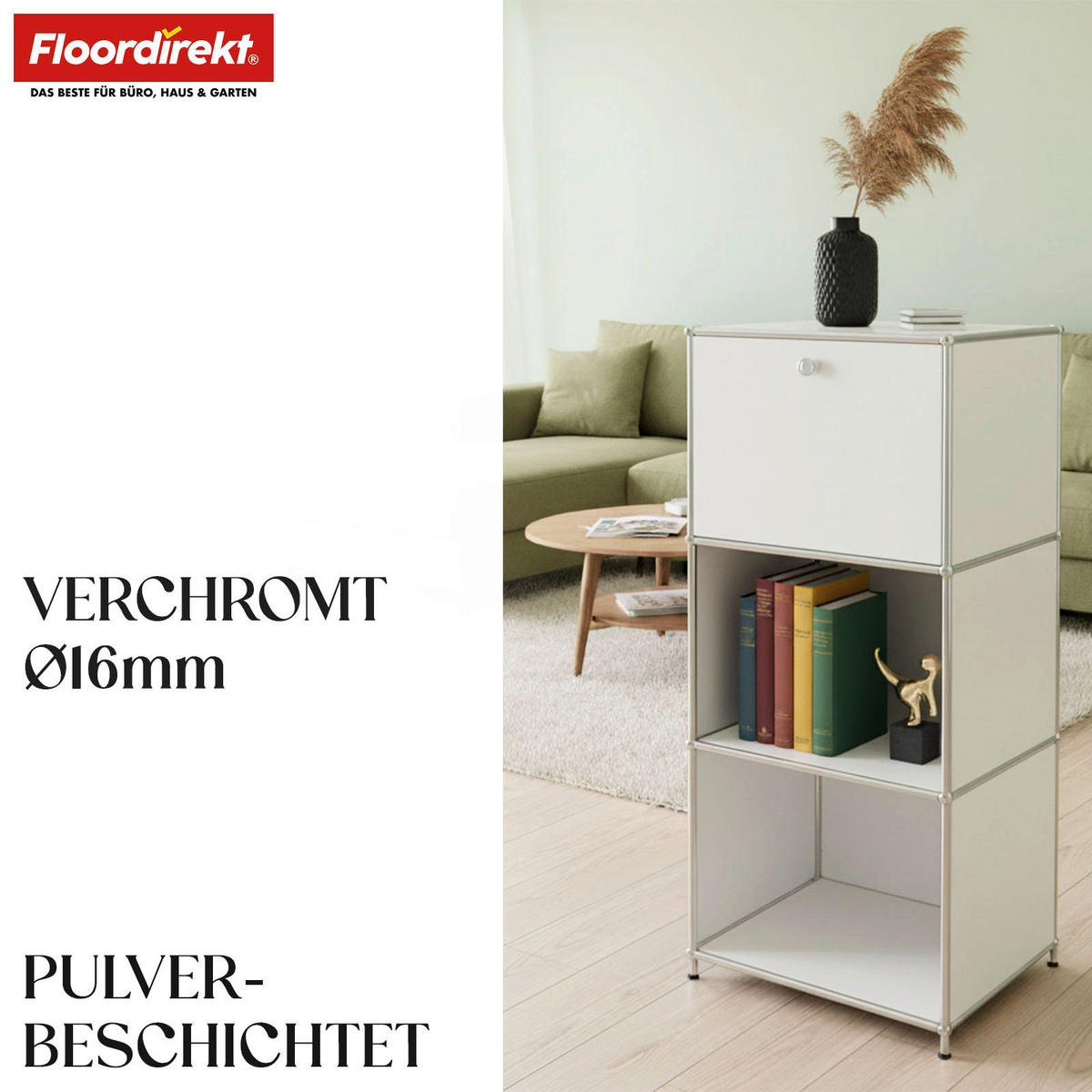 REGAL Weiß  - Weiß, Basics, Metall (50/121/40cm) - Floordirekt